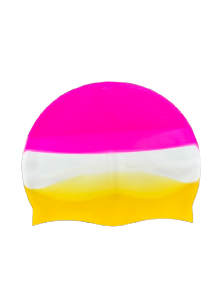 Silicon Swim Cap - Yellow/ Pink Print 60g
