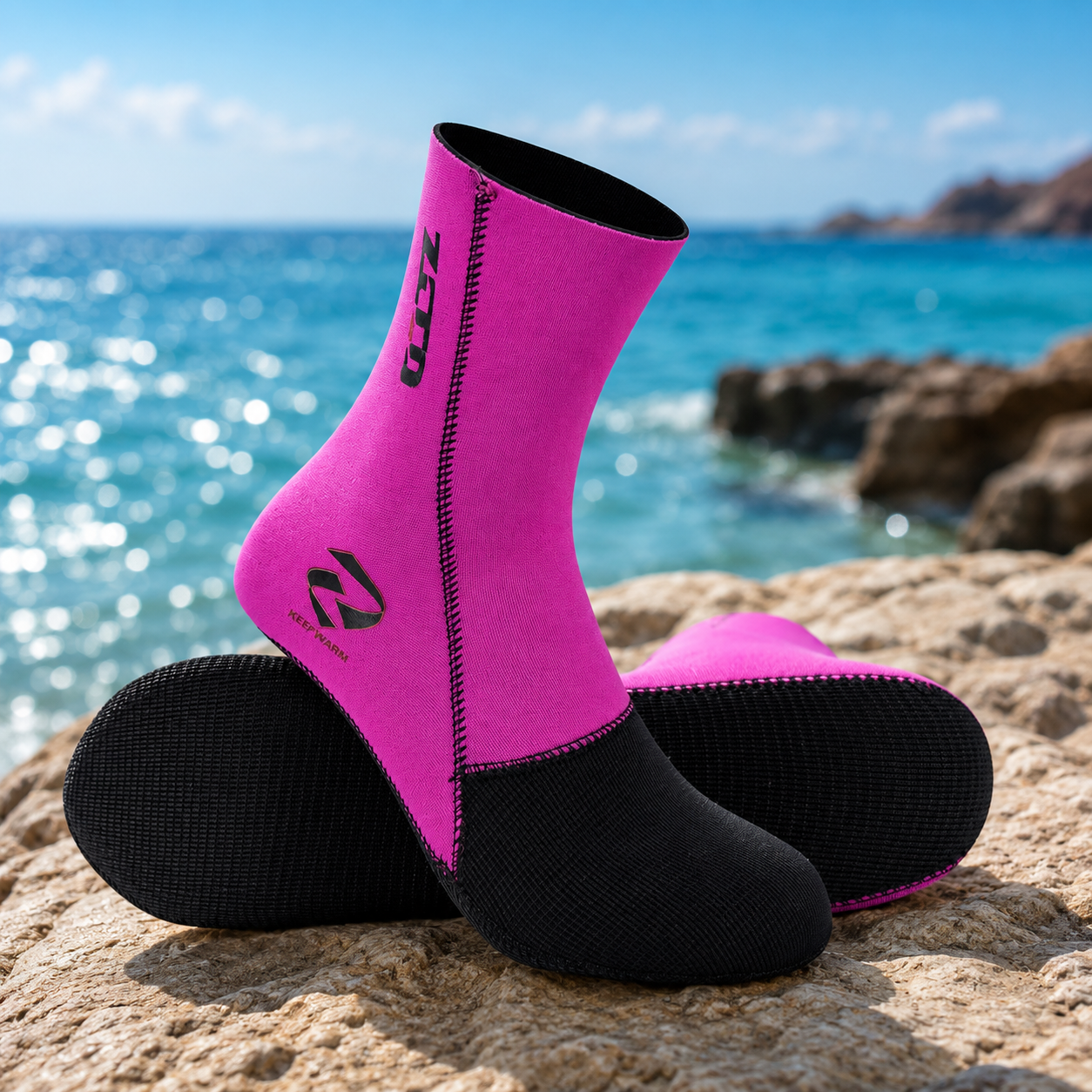ZCCO Neoprene Socks Unisex 3mm Wetsuit Booties - Pink