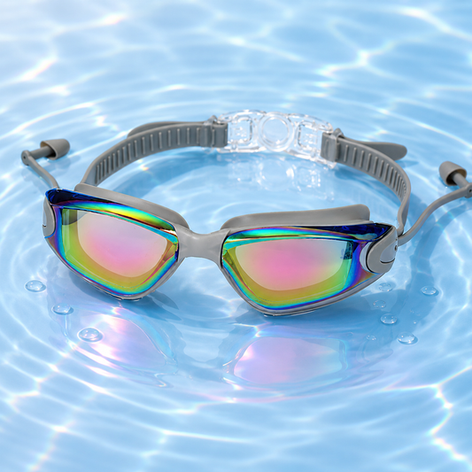 Swimming Goggles - Grey Colour with Rainbow Lens 152g