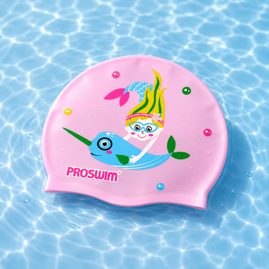 Silicone Swim Cap- Narwhale Print 42g