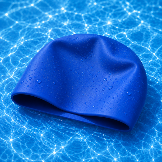 "Quarter Pounder" Silicon Swim Cap - Blue 102g