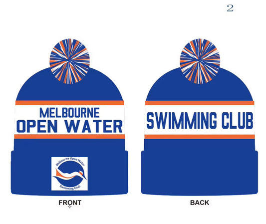 Melbourne Open Water swimming beanie - blue/orange