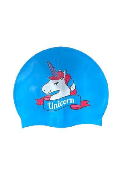 Silicone Swim Cap - Blue Unicorn Print Print 50g