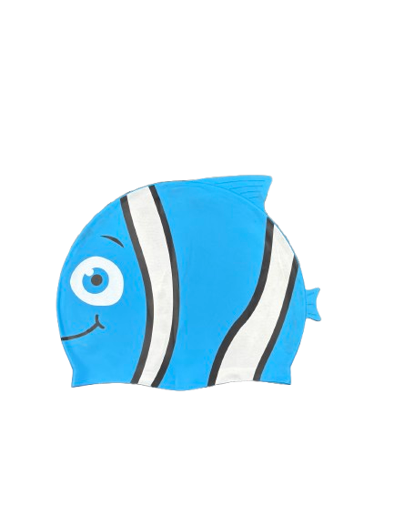 Silicon Swim Cap - Blue Fish Print 62g