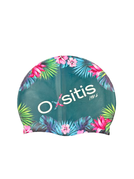 Silicone Swim Cap- Leafy Flower Print 62g