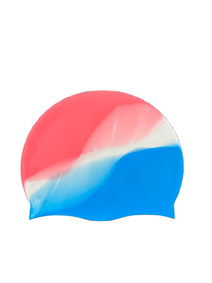 Silicon Swim Cap - Blue/ Red Print 59g